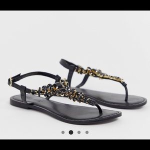 ASOS leather embellished sandals